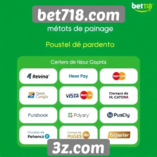 Métodos de pagamento disponíveis no bet718.com